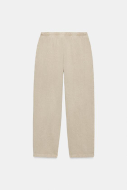 ZARA ХЛОПКОВЫЕ БРЮКИ С КАРМАНАМИ, БЕЖЕВЫЙ