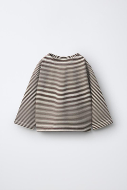 ZARA TIMELESS - ФУТБОЛКА В ПОЛОСКУ, КОРИЧНЕВЫЙ