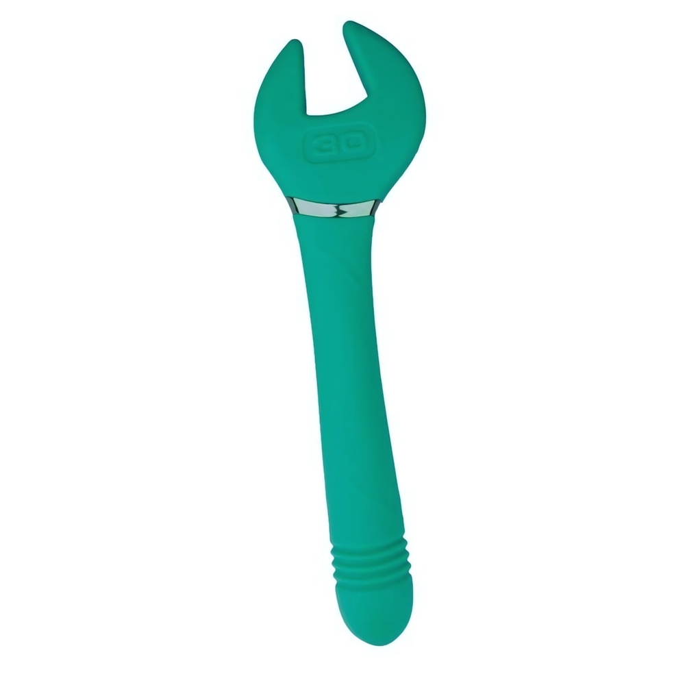 Зеленый двусторонний вибратор Key Control Massager Wand в форме гаечного ключа (Цвет: зеленый)