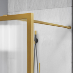 Душевая перегородка Волк-Ин (Walk-In) VSW-1HP900FLBG, 900*2000, брашированное золото, стекло рифленое,