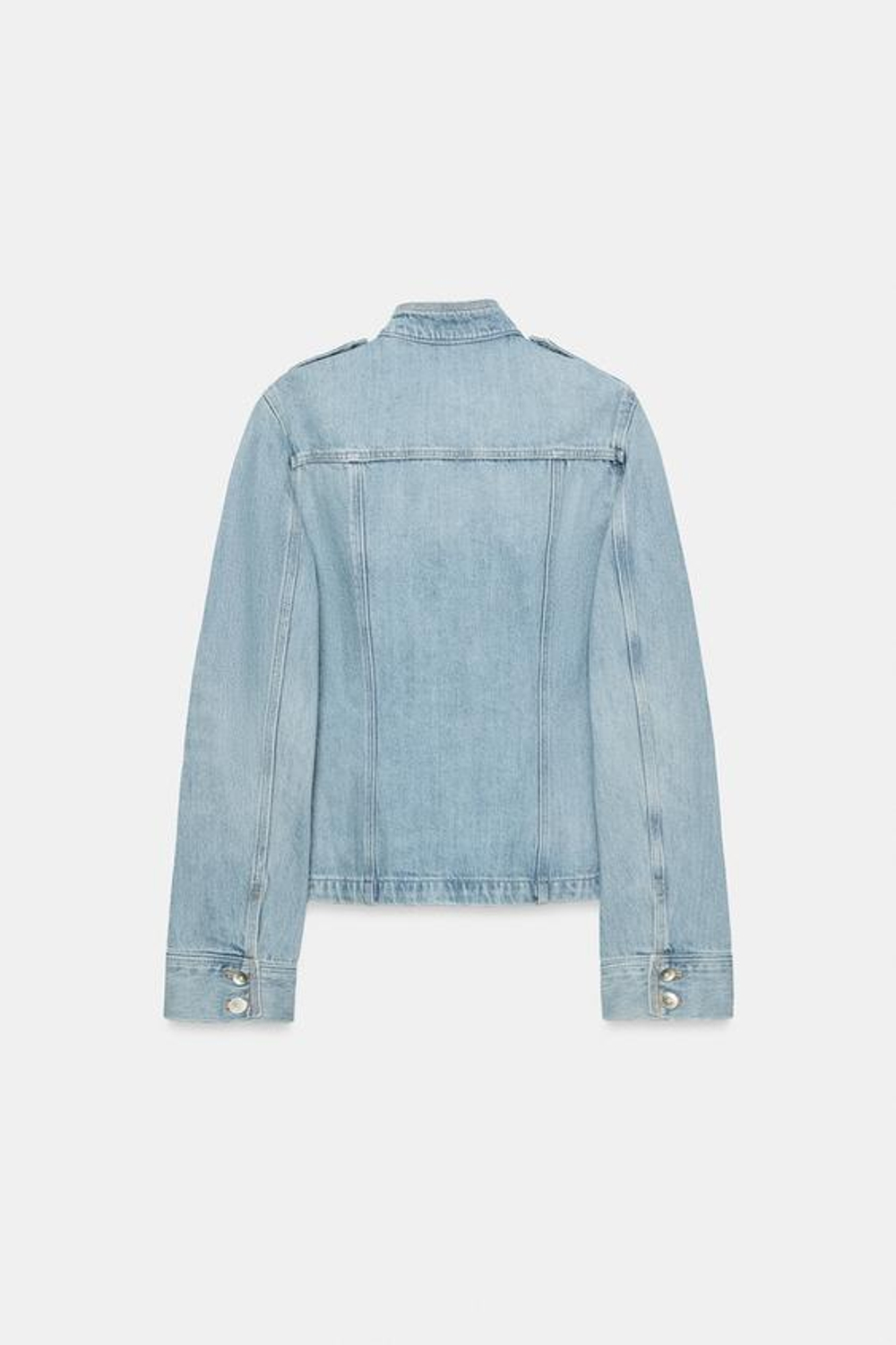 ZARA ДЖИНСОВАЯ КУРТКА TRF С КАРМАНАМИ, СИНИЙ