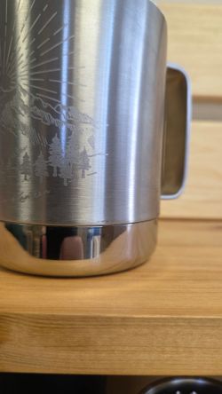 Термокружка Klean Kanteen Camp Mug 12oz (355 мл) Mountain Brushed Stainless (витринный образец, мелкие потертости)