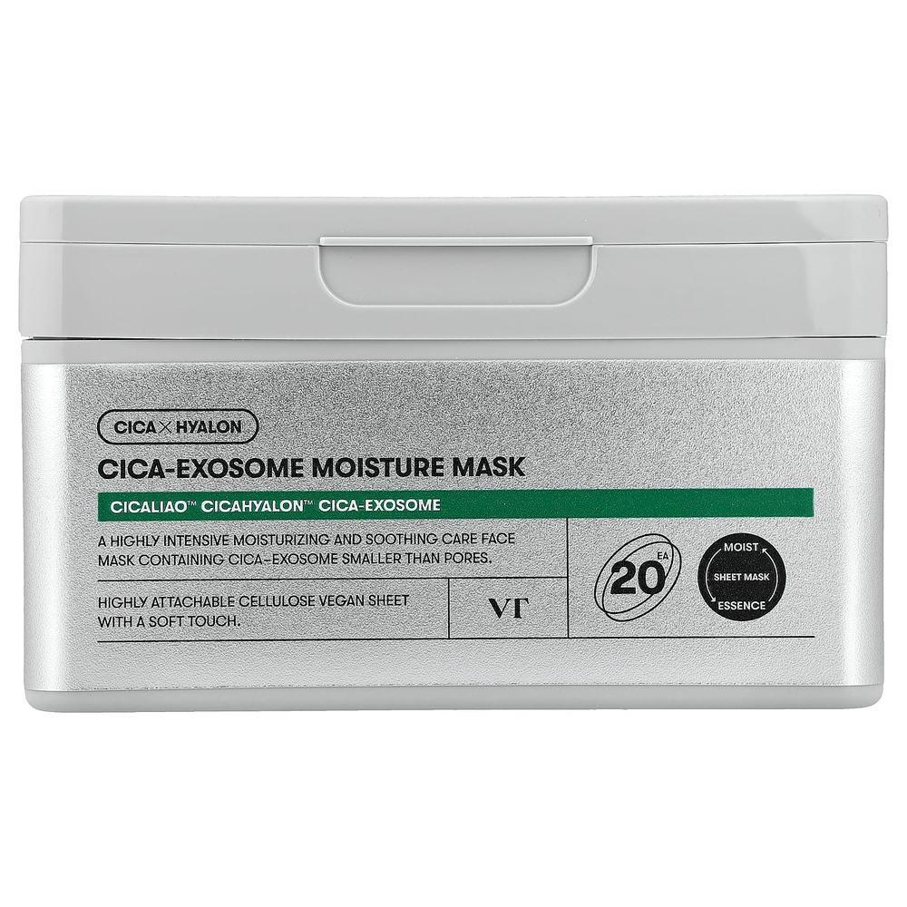 VT Cosmetics, Cica-Exosome, увлажняющая маска для лица, 20 шт., 350 г