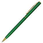 Ручка подарочная шариковая BRAUBERG "Slim Green", корпус зеленый, узел 1 мм, линия письма 0,7 мм, синяя, 141404