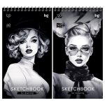 Скетчбук 40л. 105*195мм на гребне "Fashion Week" (BG)