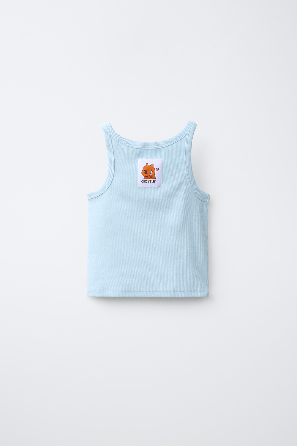 ZARA ТОП В РУБЧИК CAPIBARA CAPYFUN ©, ПАСТЕЛЬНО-СИНИЙ