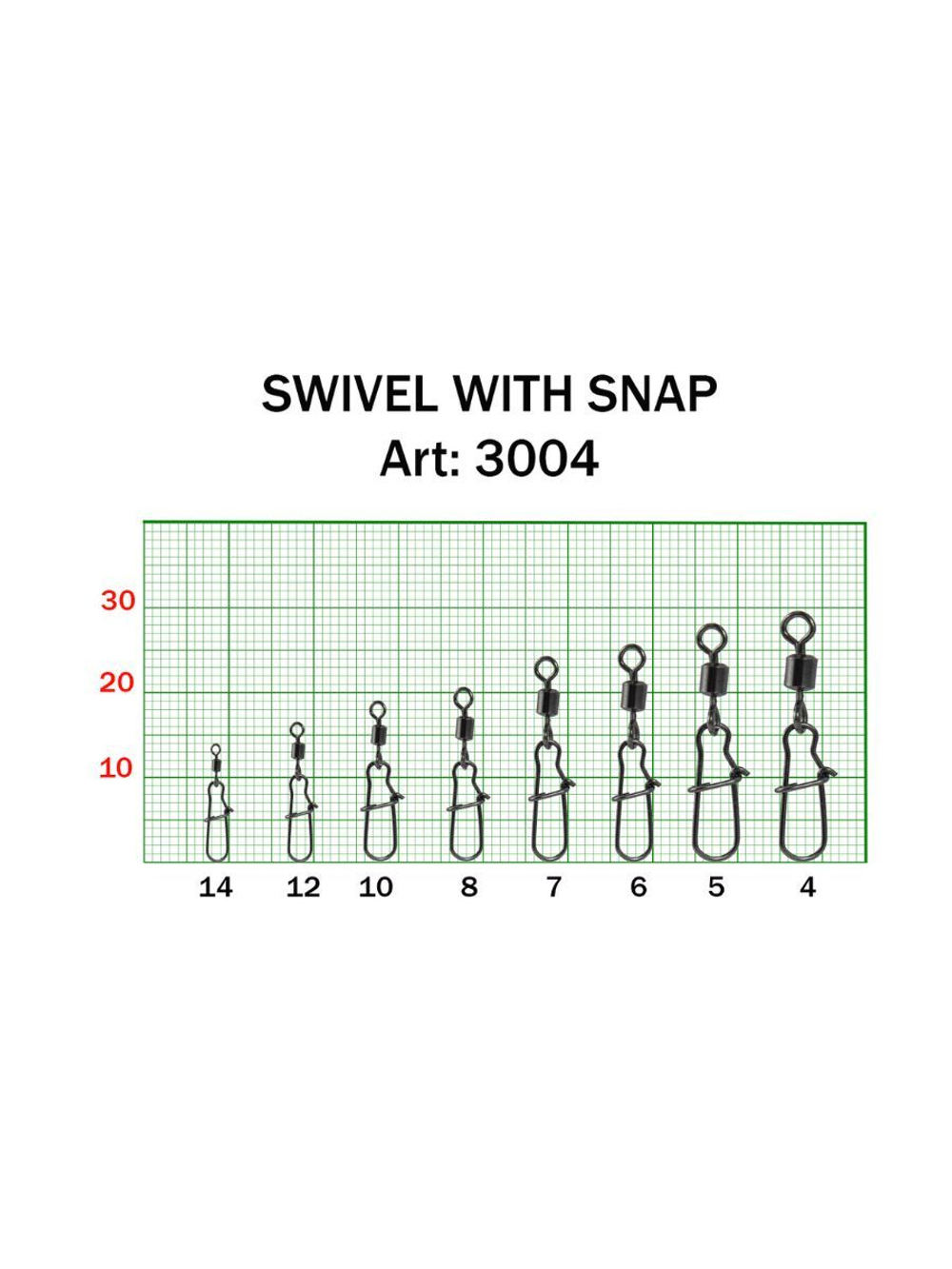 Вертлюжок рыболовный SWIVEL WITH SNAP с застежкой Nice 3004 №5