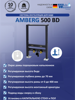 Инсталляция для подвесного биде WeltWasser  WW AMBERG 500 BD   10000005536