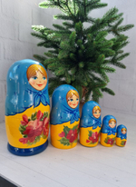 Матрешка 5м 18см цветочная