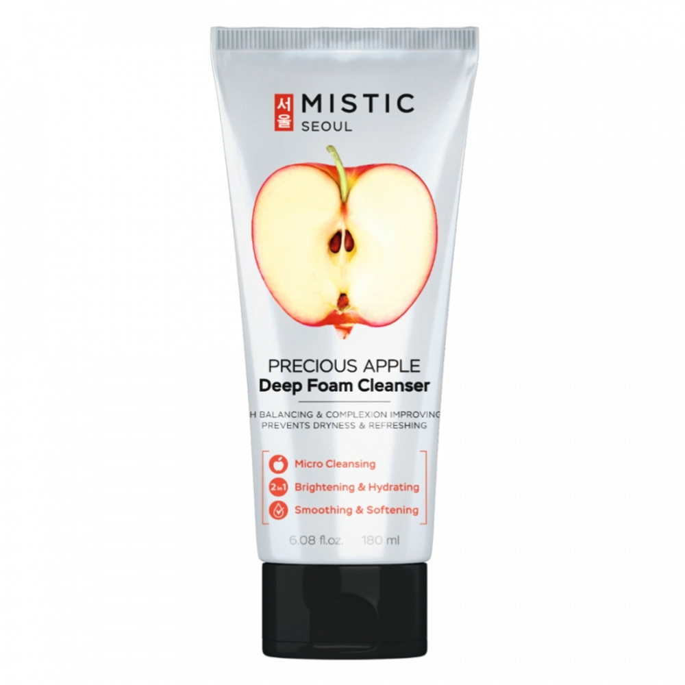 MISTIC Precious Apple Deep Foam Cleanser Глубокоочищающая пенка для умывания с экстрактом яблока 180мл