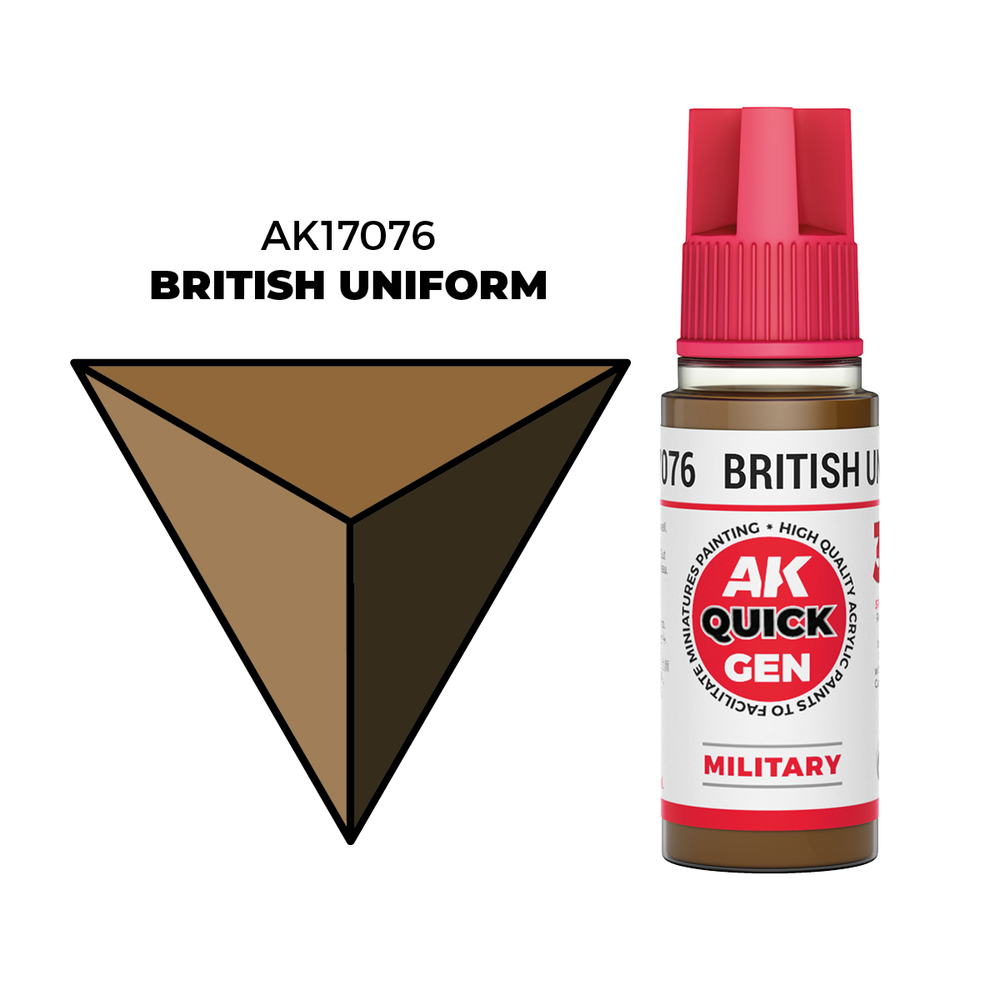 AK Interactive British Uniform Quick Gen - контрастная акриловая краска, 18 мл