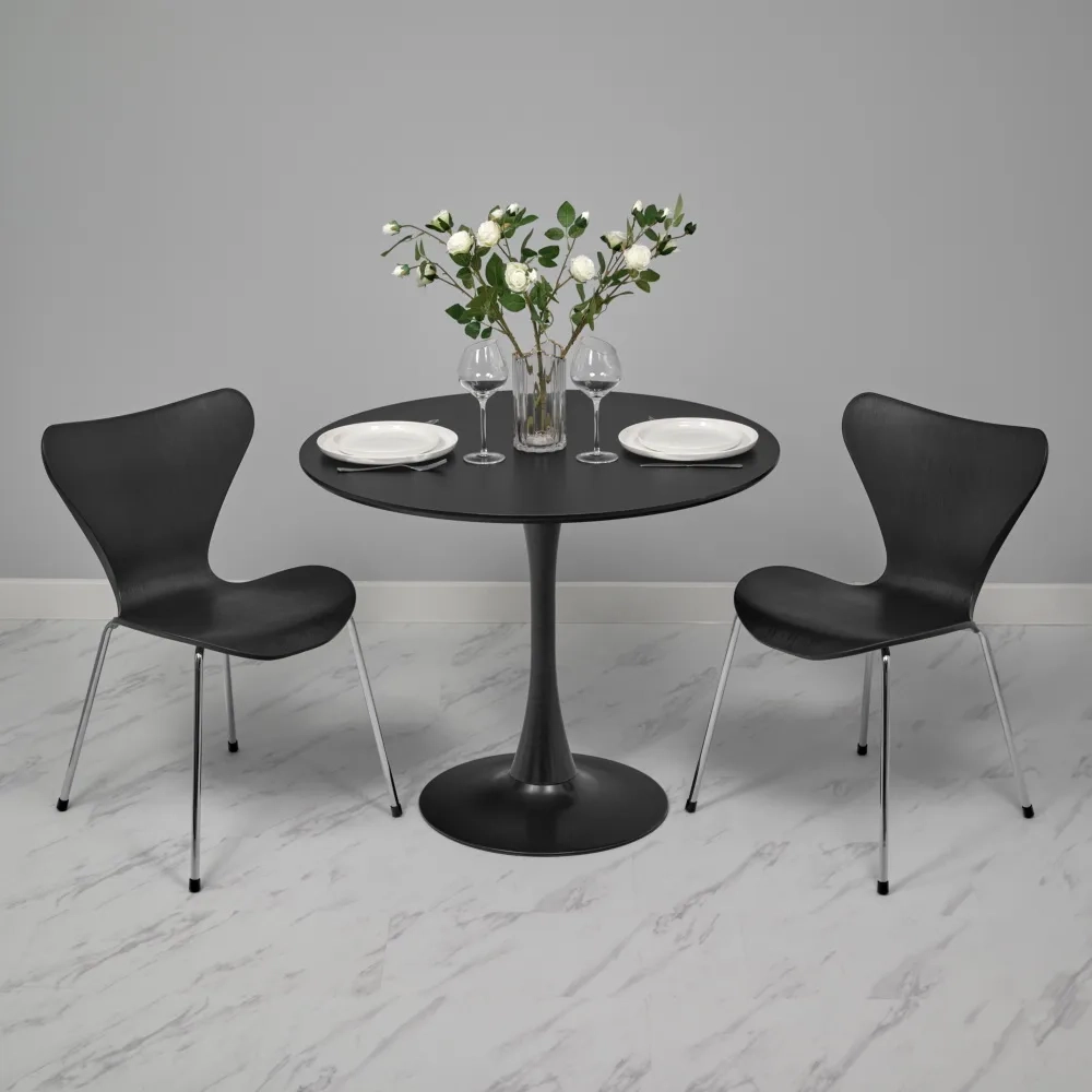 Комплект из 4-х стульев Bradex Home Seven Style чёрный с хромированными ножками