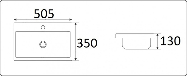 Раковина врезная CeramaLux 50.5 см 9595-50