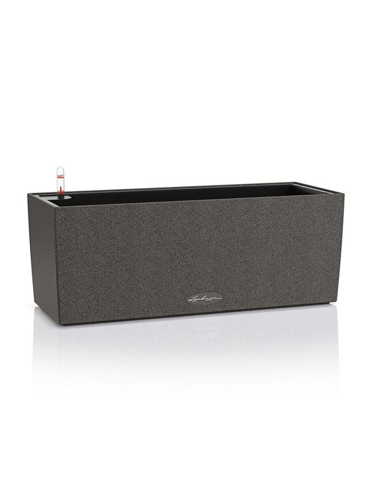Кашпо Lechuza "Balconera Stone Complete graphite black" (пластик), 50х19хН19 см