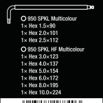 Набор Г-образных ключей 1,5—10 мм Hex-Plus Multicolour HF 1 WERA 05022210001