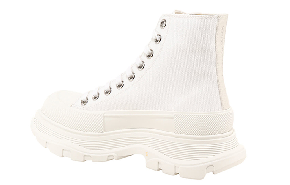 Alexander McQueen Tread Slick Boot Canvas White White Women"s