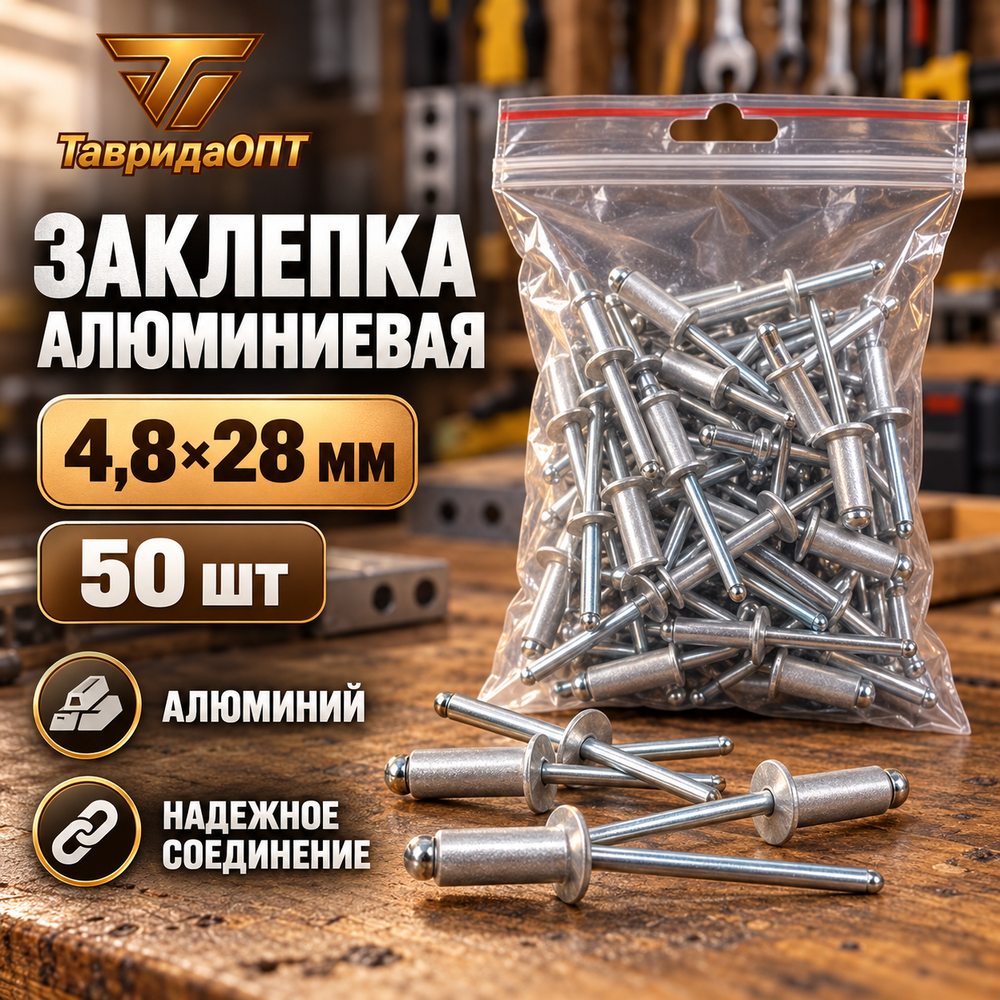 Заклепка алюминиевая 4,8х28 мм (50шт)