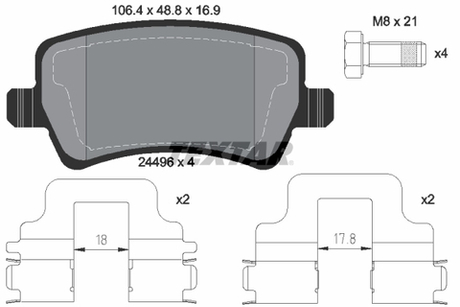 TEXTAR - 2449602-TET - Brake Pad Set, disc brake