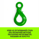 Крюк самозапирающийся с проушиной HITCH, 13-Т8 кл, 5.4 Т