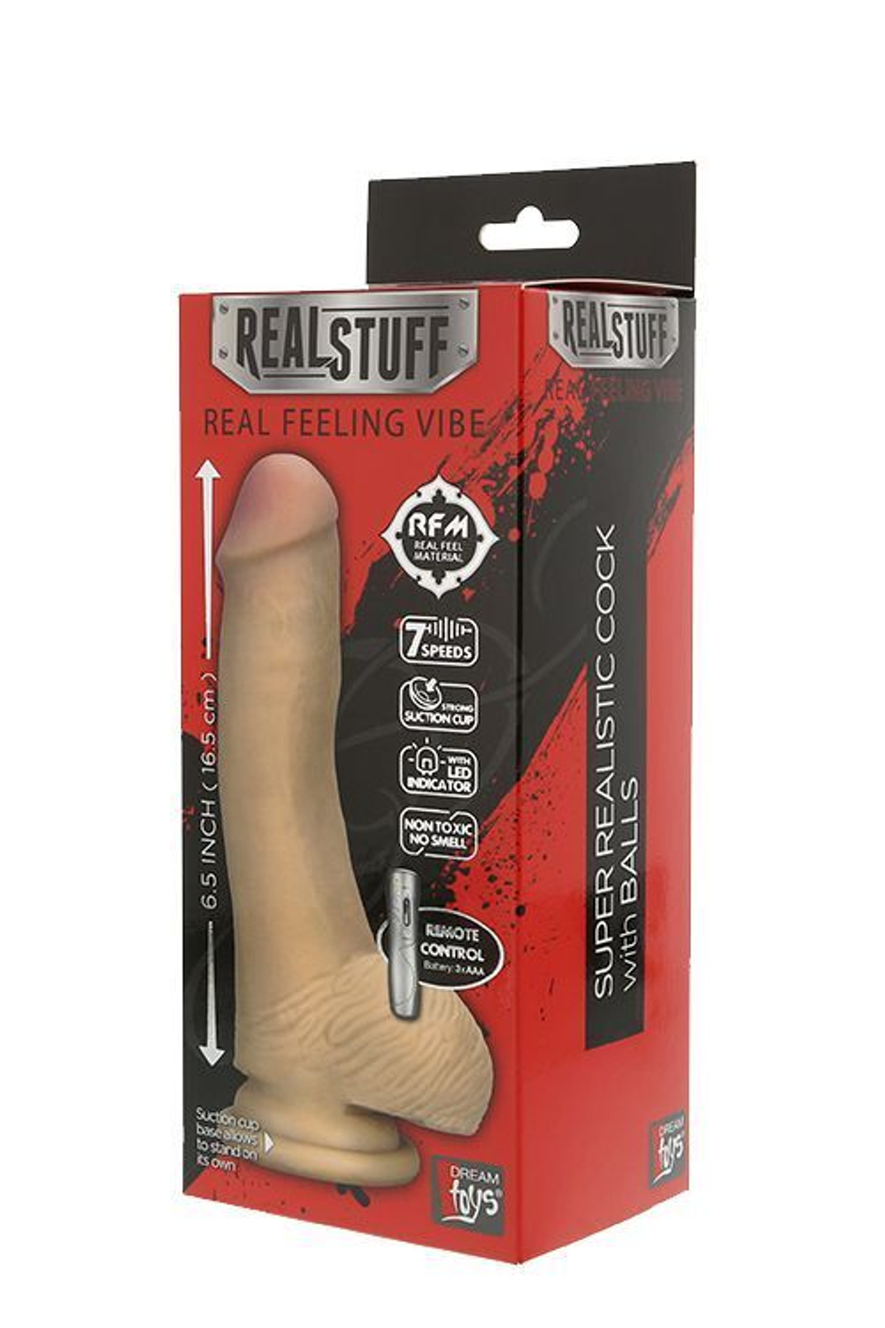 Реалистичный телесный вибромассажёр REALSTUFF 6.5INCH VIBRATOR - 16,5 см. (Цвет: телесный)