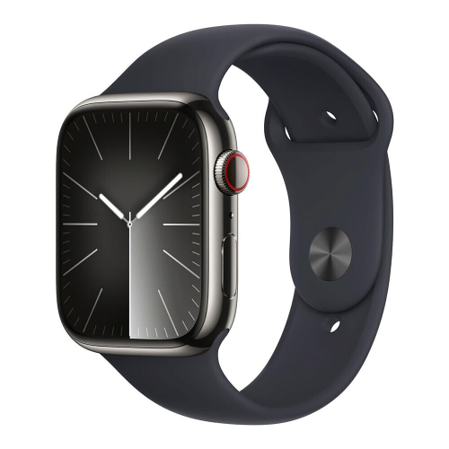Apple Watch Series 9 45 мм Stainless Steel Graphite with Sport Band Midnight M/L