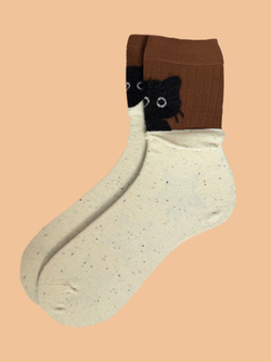 Носки р.35-40 "Cats" Коричневые