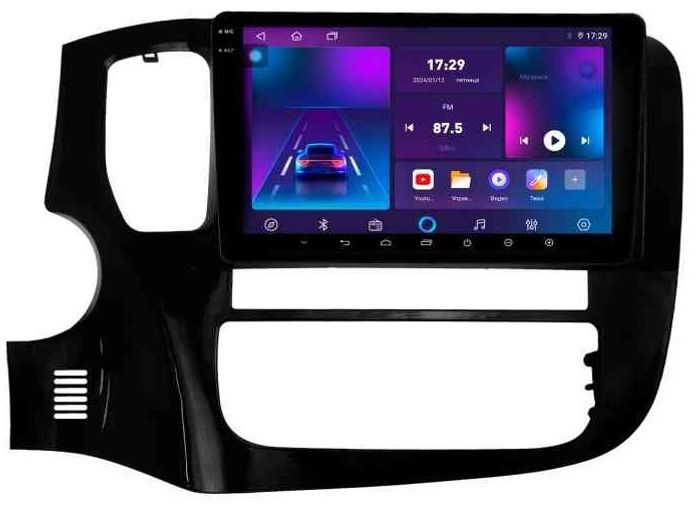 Магнитола для Mitsubishi Outlander 3 2012-2022 (левый руль) - Parafar PF230T2LUX1RN2K на Android 13, Быстрая, QLED+2K, CarPlay, 4G SIM-слот