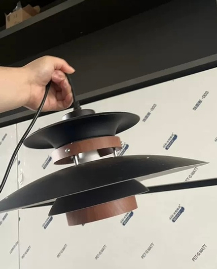 Pendant design lamp PH 5 by Louis Poulsen (black/wood)
