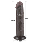 Коричневый фаллоимитатор 8 Sliding Skin Dual Layer Dong - 20 см. (Цвет: коричневый)