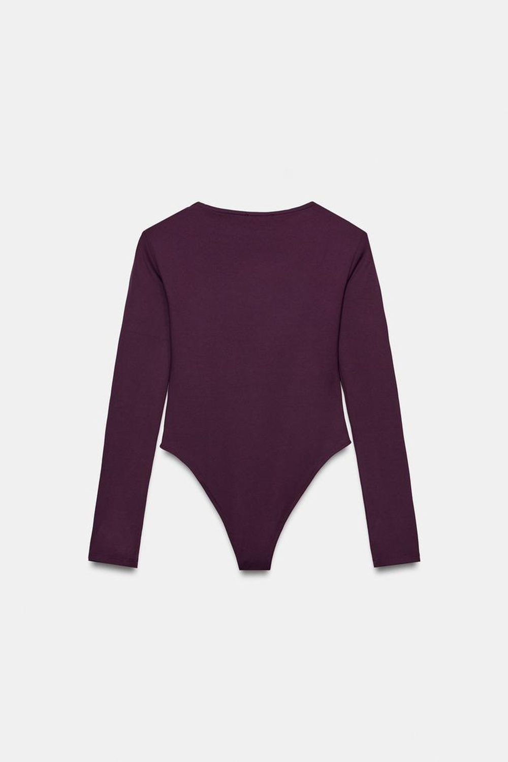 ZARA БОДИ ИЗ ПОЛИАМИДА С ДЛИННЫМИ РУКАВАМИ, ЛИЛОВЫЙ