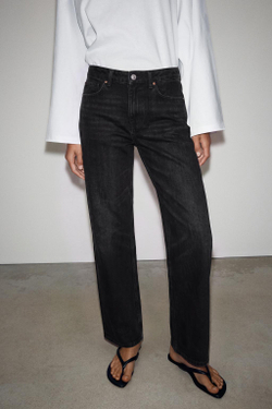 ZARA ДЖИНСЫ Z1975 REGULAR С НИЗКОЙ ПОСАДКОЙ, ЧЕРНЫЙ