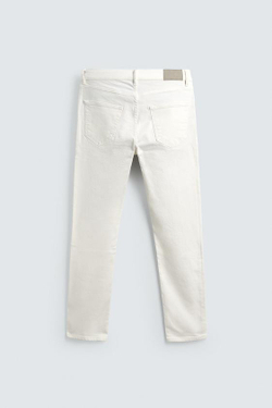 ZARA БАЗОВЫЕ ДЖИНСЫ SLIM FIT, ЖЕЛТОВАТО-БЕЛЫЙ