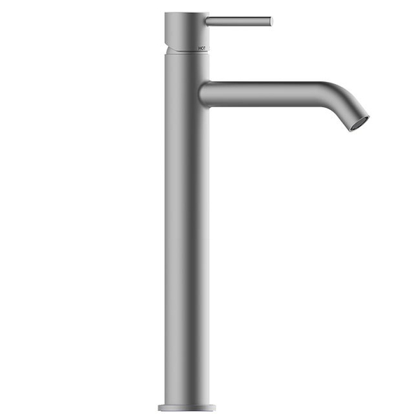 Bossini Teo-T смеситель для раковины, высокий, донный клапан Click-Clack, цвет Brushed Nickel