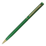 Ручка подарочная шариковая BRAUBERG "Slim Green", корпус зеленый, узел 1 мм, линия письма 0,7 мм, синяя, 141404