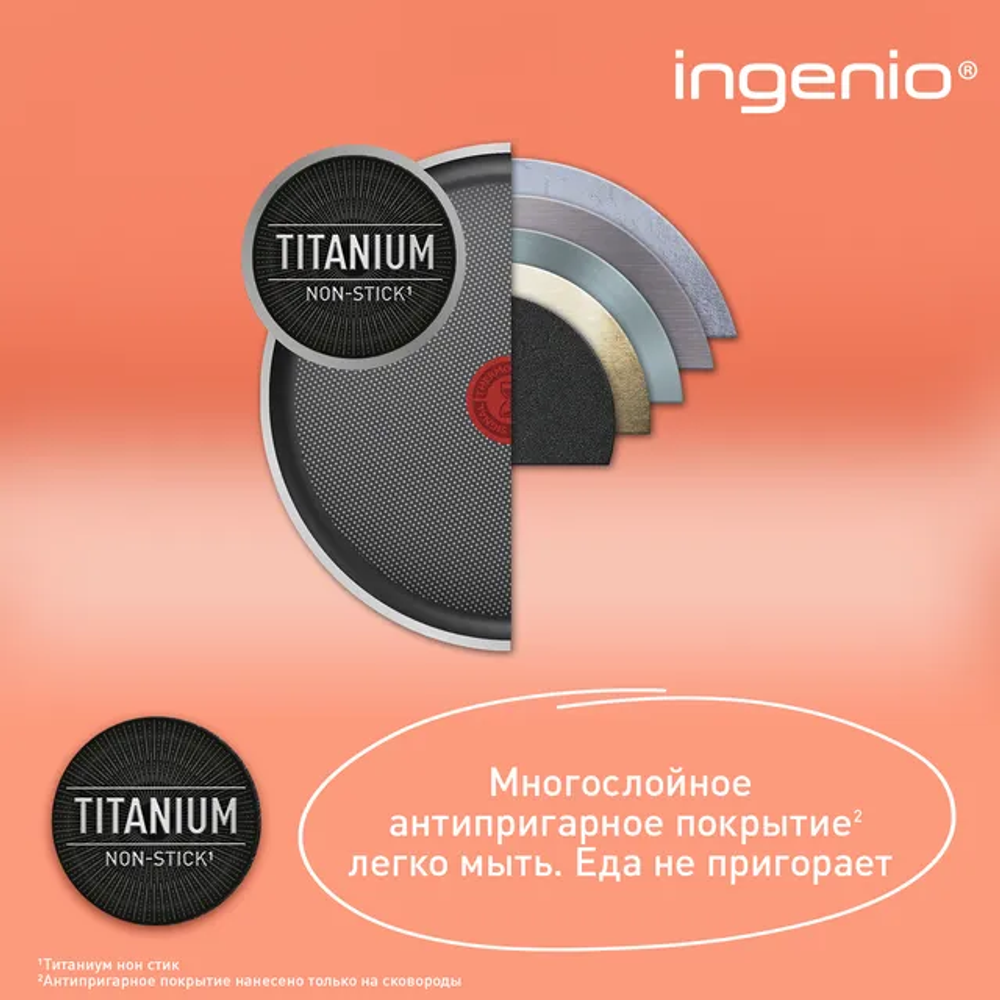 Набор посуды Tefal из нержавеющей стали Ingenio Cook Eat Tefal 3 предмета L8813S75