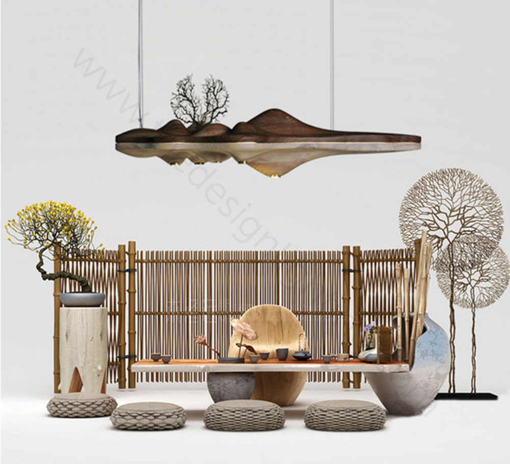 Pendant design lamp UFO  L120 (lightе Wood)