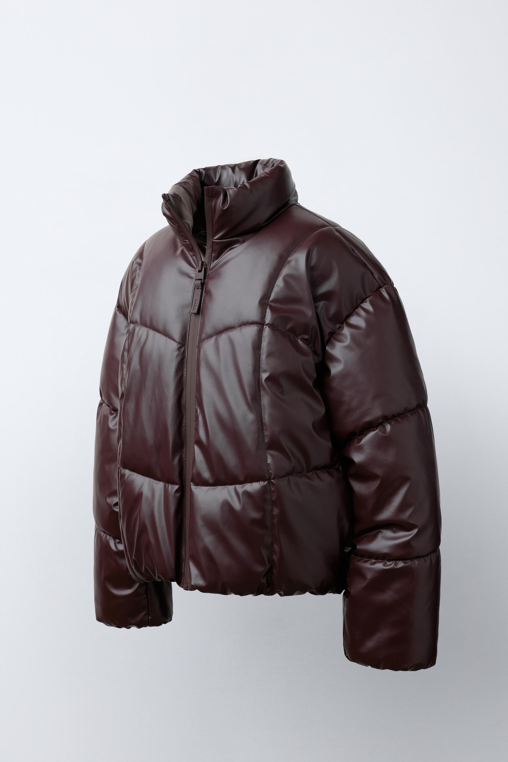 ZARA СТЕГАНАЯ БЛЕСТЯЩАЯ КУРТКА WATER REPELLENT, КОРИЧНЕВЫЙ