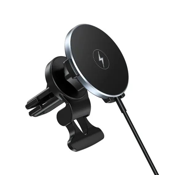Автомобильный держатель TOTU CACW-50 с зарядкой MagSafe в решетку Черный