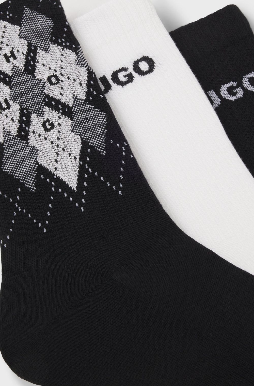 Носки (3 пары) мужские HUGO 3P QS RIB ARGYLE CC