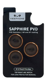 Защитное стекло i-Phone 17 Pro / 17 Pro Max на линзы камеры Keephone Sapphire Pvd оранжевый