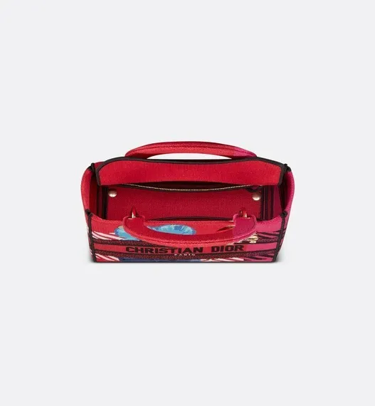 Сумка женская Dior Lady D-lite, модель среднего формата красный