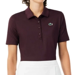 Женское теннисное поло Lacoste Slim Fit UV Protect Stretch Golf - dark burgundy