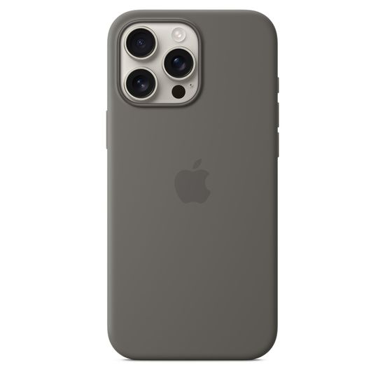 Силиконовый чехол Apple для iPhone 16 Pro с MagSafe серый камень