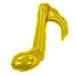 Шар с клапаном (16''/41 см) Мини-фигура, Нота, Золото, 1 шт.