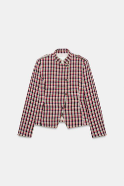 ZARA СТРУКТУРНЫЙ ДВУБОРТНЫЙ БЛЕЙЗЕР, РАЗНОЦВЕТНЫЙ