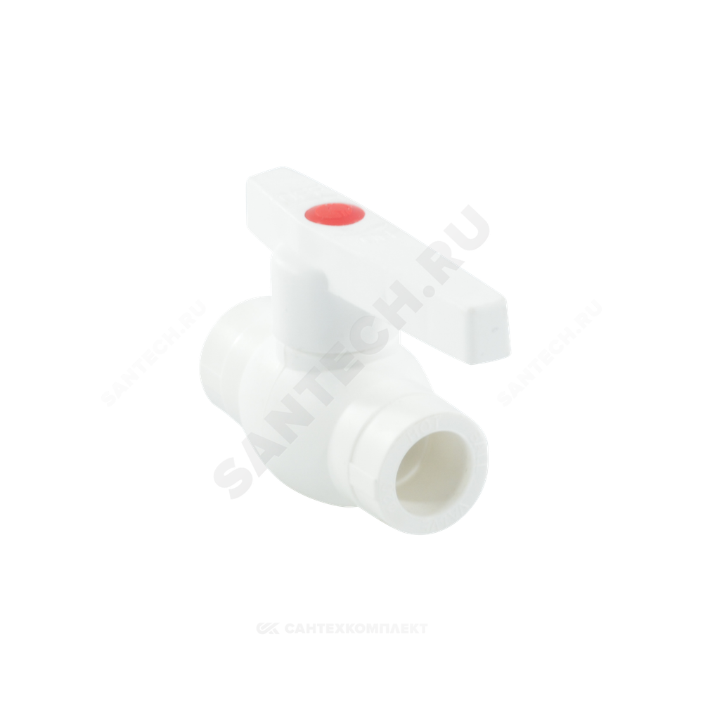 Кран шаровой PP-R белый Дн 25 внутренняя пайка OPTIMA VALFEX VALF 10145025