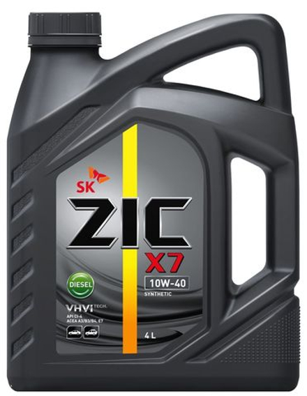 Моторное масло ZIC X7 Diesel 10w40 4л синтетика