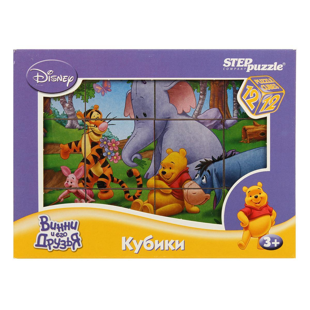 Кубики 12шт. Disney "Винни-Пух" (Степ пазл)