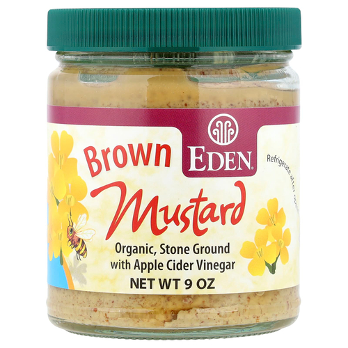 Eden Foods, органическая коричневая горчица с яблочным уксусом, 9 унций