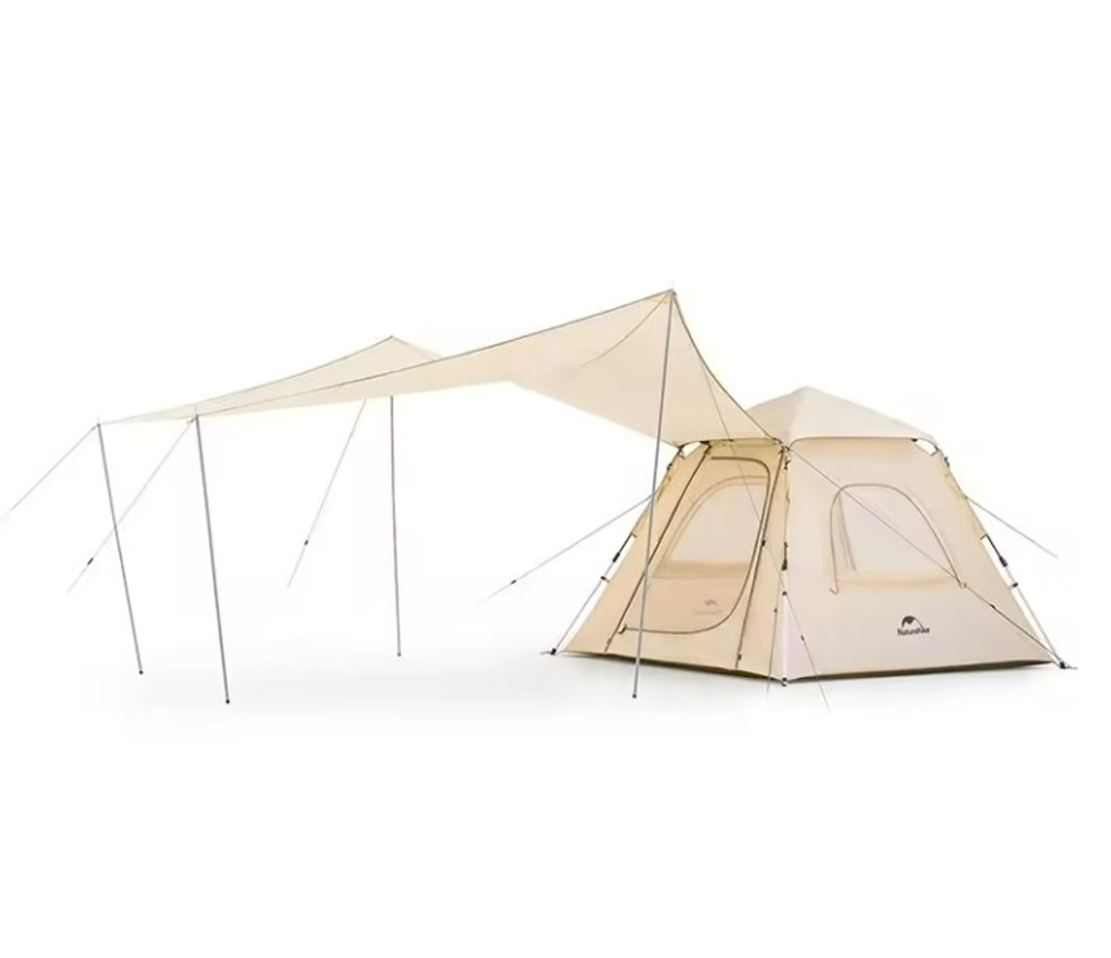 Палатка Naturehike Ango 3-местная, быстросборная, бежевая, со стойками, артикул CNK2300ZP014-3VV